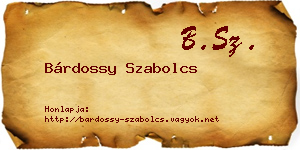 Bárdossy Szabolcs névjegykártya