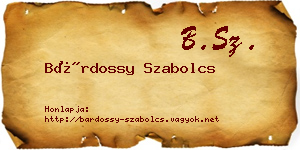 Bárdossy Szabolcs névjegykártya