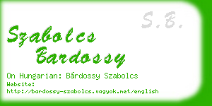 szabolcs bardossy business card